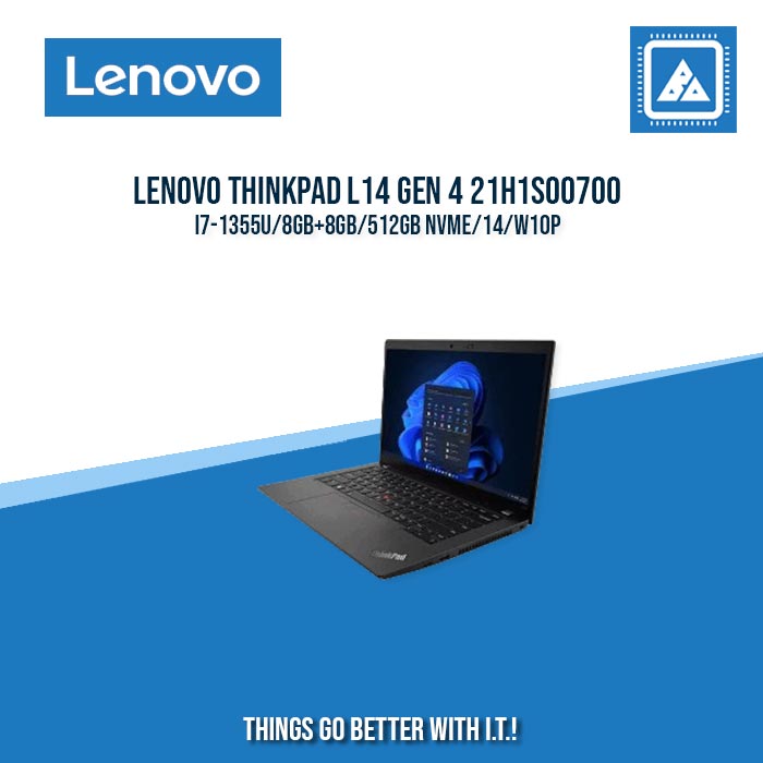 LENOVO THINKPAD L14 GEN 4 21H1S00700 I7-1355U/8GB+8GB/512GB NVME | BEST FOR ENTRENEURS AND CORPORATES LAPTOP LENOVO THINKPAD L14 GEN 4 21H1S00700 I7-1355U/8GB+8GB/512GB NVME | BEST FOR ENTRENEURS AND CORPORATES LAPTOP